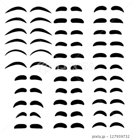 Eyebrow shapes icon. Cartoon eyebrows shapes sign. Eyebrow makeup template symbol. flat style. 127939732