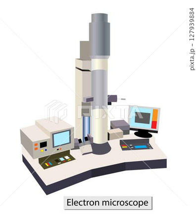 illustration of physics and chemistry, An electron microscope is a microscope that uses a beam of accelerated electrons as a source of illumination, A modern transmission electron microscope 127939884