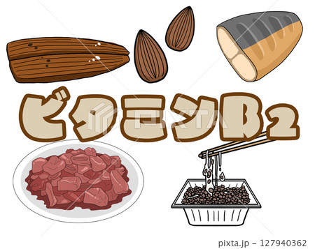ビタミンB2のイメージイラスト ビタミンB2のイメージイラスト 127940362