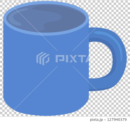 藍色馬克杯插畫向量素材 藍色馬克杯插畫向量素材 127940379