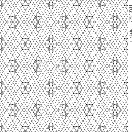 Seamless traditional Japanese ornament Kumiko. Black color lines. Seamless traditional Japanese ornament Kumiko. Black color lines. 127940531