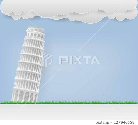 Pisa tower monument, building in the city, the famous Leaning tower of Pisa, paper cutting art, beautiful background images Pisa tower monument, building in the city, the famous Leaning tower of Pisa, paper cutting art, beautiful background images 127940559