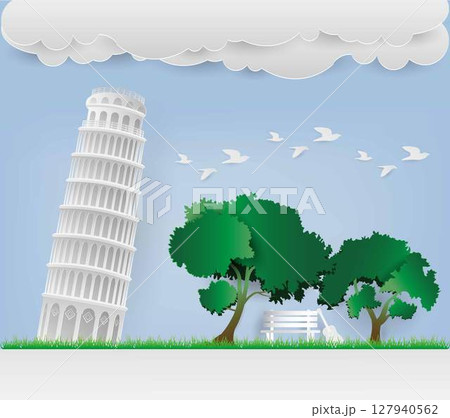 Pisa tower monument, building in the city, the famous Leaning tower of Pisa, paper cutting art, beautiful background images Pisa tower monument, building in the city, the famous Leaning tower of Pisa, paper cutting art, beautiful background images 127940562