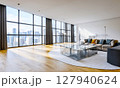大きな窓のある高層階の部屋 127940624