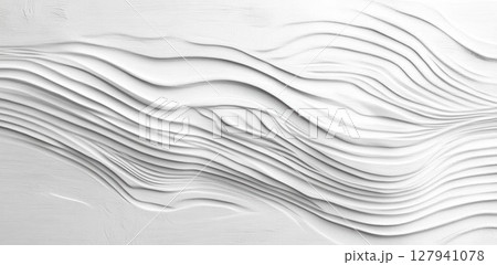 White Abstract Waves Flow Smoothly, Creating a Calm Minimalist Design with Texture and Light. White Abstract Waves Flow Smoothly, Creating a Calm Minimalist Design with Texture and Light. 127941078