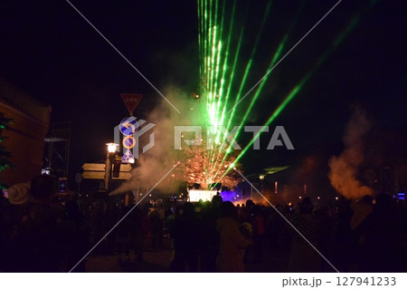 はこだてクリスマスファンタジー2018　レーザーショー② 127941233