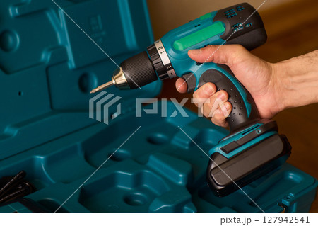 Cordless Drill Set, complete with a Charger and Battery, packaged in a versatile Tool Case Cordless Drill Set, complete with a Charger and Battery, packaged in a versatile Tool Case 127942541