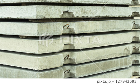 reinforced concrete slabs on the construction site 127942693