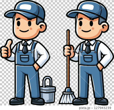 清掃業者のイラスト 清掃業者のイラスト 127943239