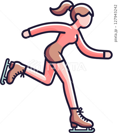 アイススケートの女性のイラスト 127943242