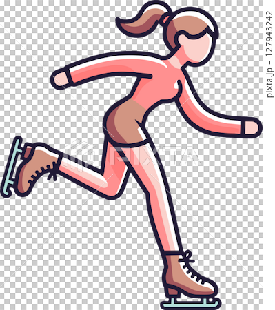 アイススケートの女性のイラスト 127943242