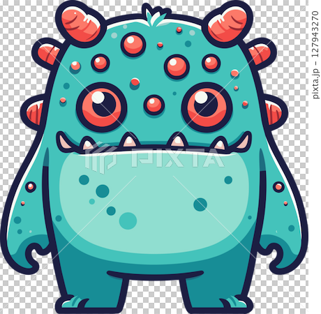 優しい顔のつぶつぶのモンスターのイラスト	 127943270