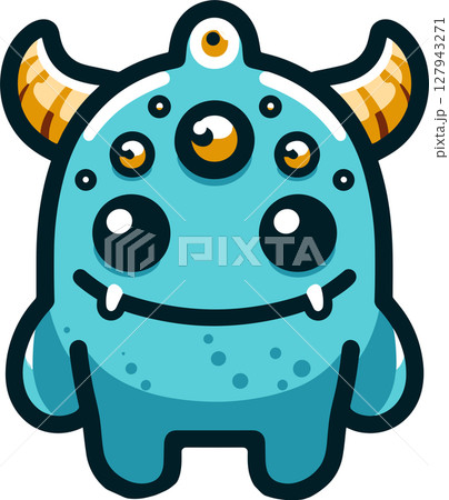 かわいい瞳の角があるモンスター	 127943271