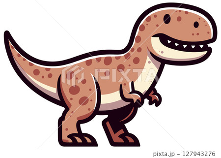かわいいティラノサウルスのイラスト 127943276