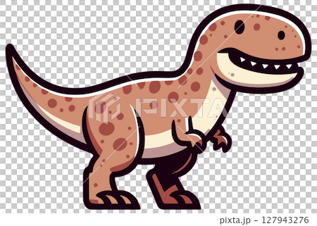 かわいいティラノサウルスのイラスト 127943276