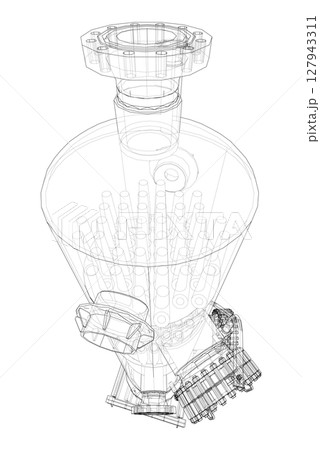 Industrial tank. Vector rendering of 3d 127943311