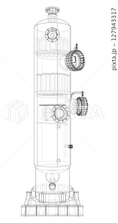 Industrial tank. Vector rendering of 3d Industrial tank. Vector rendering of 3d 127943317