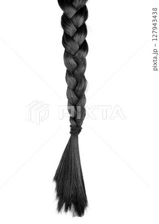 Brunette Natural Hair Isolated Braid Brunette Natural Hair Isolated Braid 127943438