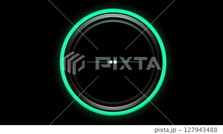 Glowing Green Circle on Black Background 127943488