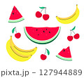 Set of summer fruits and berries 127944889