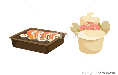 Indulge in the Deliciousness of Sushi and Dumplings, Perfect for Enthusiastic Food Lovers Indulge in the Deliciousness of Sushi and Dumplings, Perfect for Enthusiastic Food Lovers 127945246