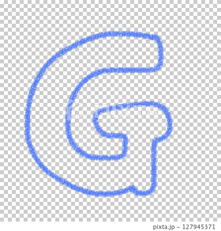 字母G 手寫字母 可愛 素材 藍色 插畫 素材 圖示 蠟筆風格 127945371