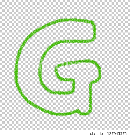 アルファベットG　 手書き文字　かわいい　素材　緑　イラスト　素材　アイコン　クレヨン風 127945373