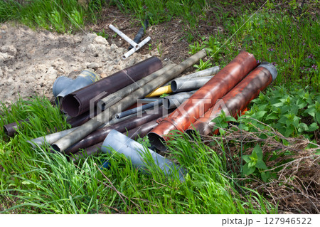 Illegal Dumping of Construction Waste Pipes 127946522
