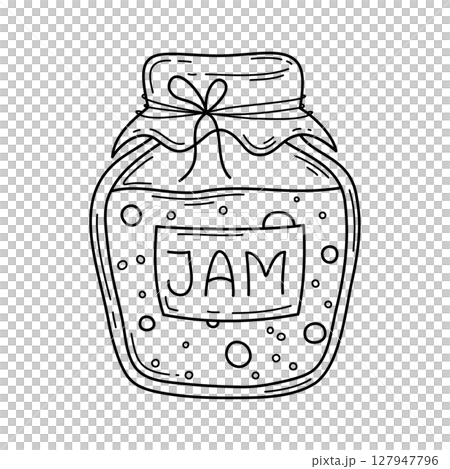 Jar of jam outline illustration 127947796