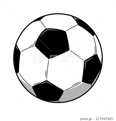 サッカーボールのアイコンイラスト（ベクター・切り抜き） 127947995