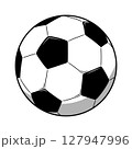 サッカーボールのアイコンイラスト（ベクター・切り抜き） 127947996