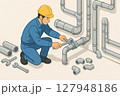 配管工事 配管工事 127948186