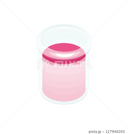 イラスト素材:瓶入りのいちごミルクプリン イラスト素材:瓶入りのいちごミルクプリン 127948203