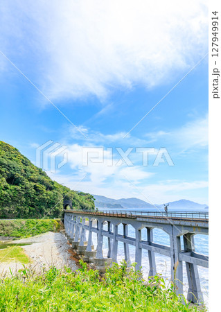 初夏の惣郷川橋梁　山口県阿武郡 127949914