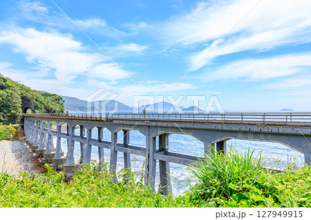 初夏の惣郷川橋梁 山口県阿武郡 初夏の惣郷川橋梁 山口県阿武郡 127949915