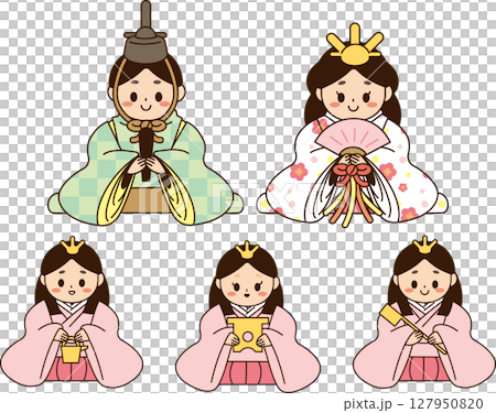 The Emperor and Empress and their three ladies-in-waiting 127950820