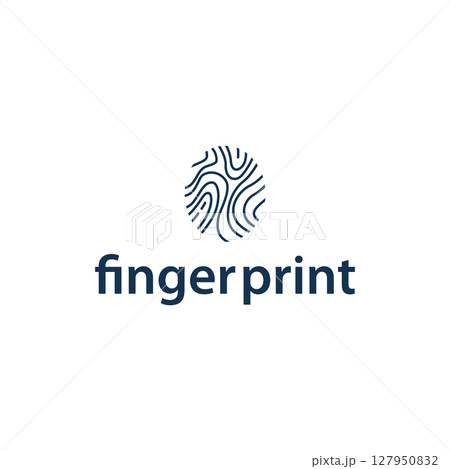 simple minimalist fingerprint logo concept as an elegant line concept identity, for product brand, businesses or template illustration simple minimalist fingerprint logo concept as an elegant line concept identity, for product brand, businesses or template illustration 127950832