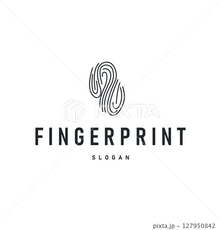 simple minimalist fingerprint logo concept as an elegant line concept identity, for product brand, businesses or template illustration 127950842