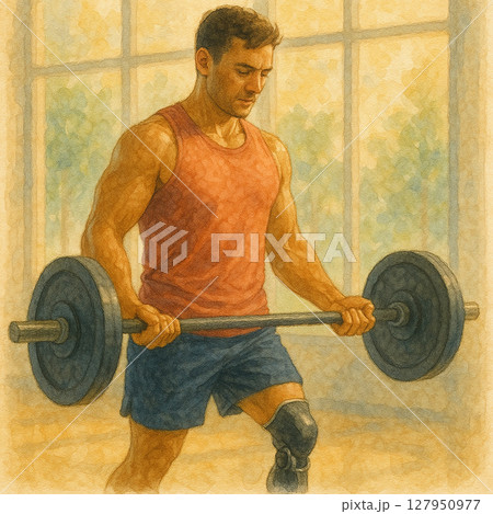 フィットネス トレーニング ボディービル 127950977
