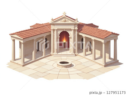 古代ローマ神殿の聖なる空 127951173