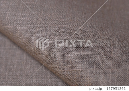 drak brown hemp viscose natural fabric cloth color, sackcloth rough texture of textile fashion 127951261