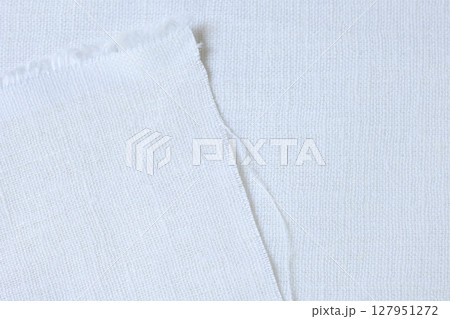 white cream hemp viscose natural fabric cloth color, sackcloth rough texture of textile fashion 127951272