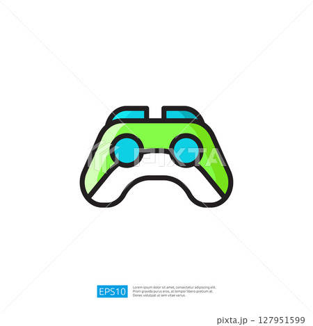 Colorful and Modern Game Controller Design Representing Digital Gaming Culture and Recreational Play 127951599