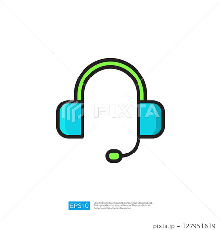 Colorful Minimalistic Headset Design with Microphone for Gaming and Communication Showcasing Ergonomic Features and Modern Aesthetics in a Vibrant Color Scheme Colorful Minimalistic Headset Design with Microphone for Gaming and Communication Showcasing Ergonomic Features and Modern Aesthetics in a Vibrant Color Scheme 127951619