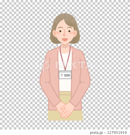 向量圖的微笑服務的女性員工 127951919