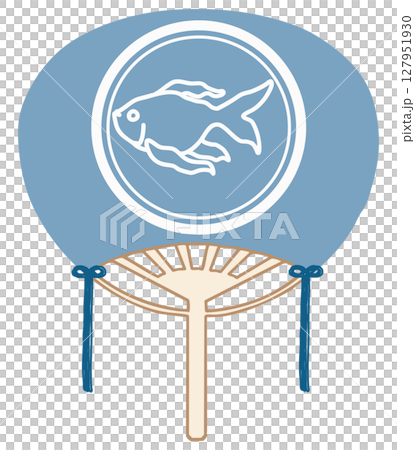Simple fan illustration Goldfish Blue 127951930
