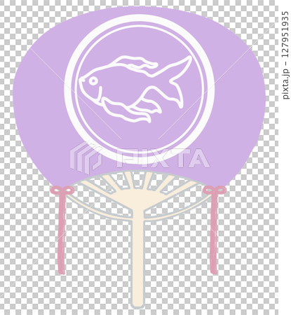 Simple fan illustration Goldfish Purple 127951935