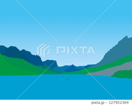 グレイシャー国立公園　glacier national park　セント・メアリー湖　アメリカ 127952364