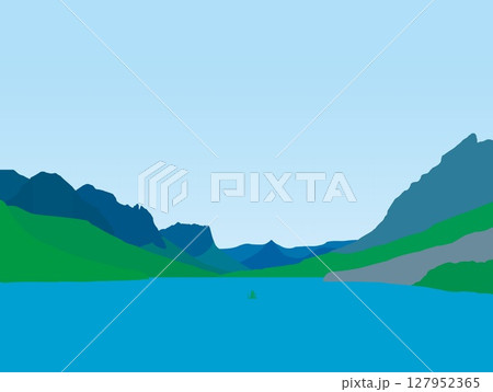 グレイシャー国立公園　glacier national park　セント・メアリー湖　アメリカ 127952365