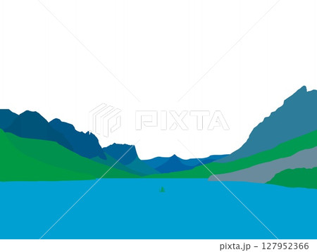 グレイシャー国立公園　glacier national park　セント・メアリー湖　アメリカ 127952366